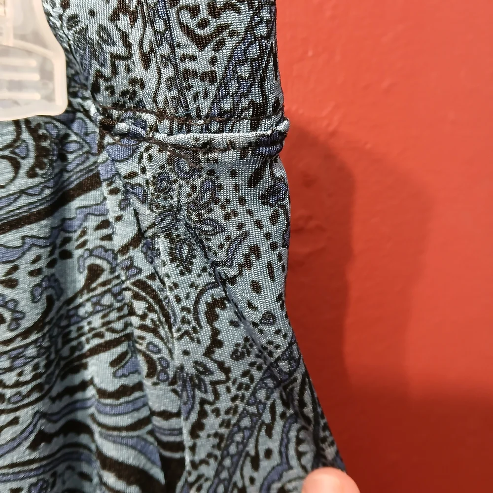 Jaclyn Smith A-Line Skirt in Blue and Black Paisley